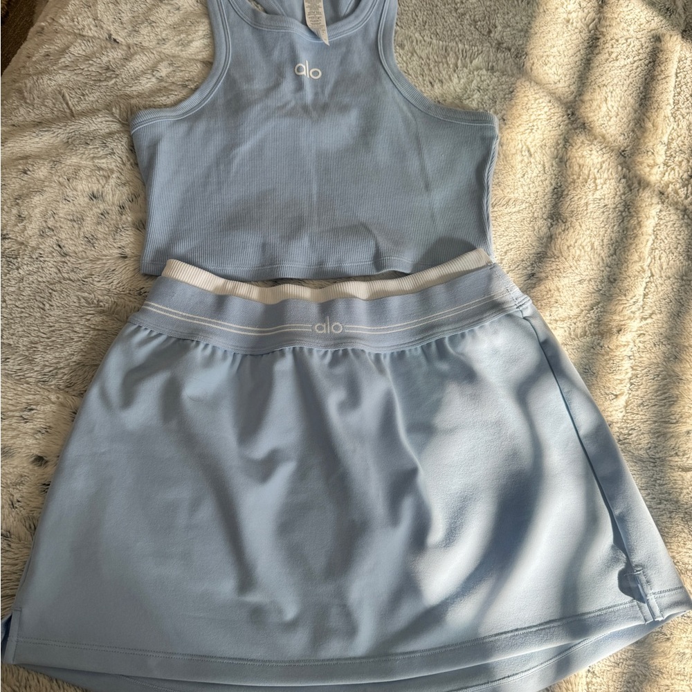 ALO Yoga Sky Blue Ribbed Tank